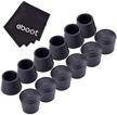 12 pack eboot black table chair rubber leg tips caps, 7/8 inch logo