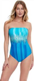 img 2 attached to Gottex Moroccan Sky Bandeau One Piece Swimsuit For Women