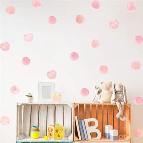 img 1 attached to 🎀 Pink Polka Dot Wall Decals Set - Whimsical Watercolor Dots for Girls' Nursery & Teens' Room Decor (36pcs, 6 Sheets)