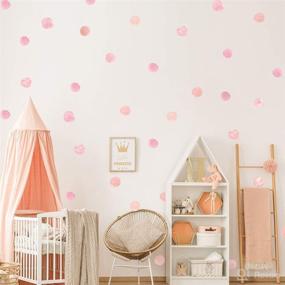 img 3 attached to 🎀 Pink Polka Dot Wall Decals Set - Whimsical Watercolor Dots for Girls' Nursery & Teens' Room Decor (36pcs, 6 Sheets)