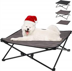 img 4 attached to KingCamp Elevated Dog Bed: Stable Durable Frame, Washable Sleeping Mat & Carry Bag - Medium