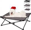 kingcamp elevated dog bed: stable durable frame, washable sleeping mat & carry bag - medium logo