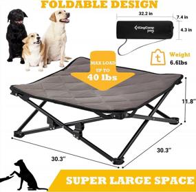 img 1 attached to KingCamp Elevated Dog Bed: Stable Durable Frame, Washable Sleeping Mat & Carry Bag - Medium