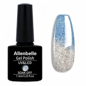 img 4 attached to Experience A Stunning Nail Transformation With Allenbelle'S Mood-Enhancing Color Changing Nail Polish Set - Blue To White Gel Polish Set