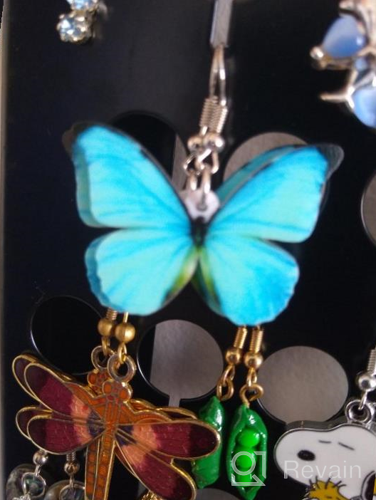 img 1 attached to Bonsny Morpho Menelaus Butterfly Earrings: Stunning Fashion Insect Jewelry for Women and Girls review by Dion Jeep
