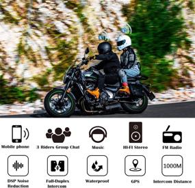 img 3 attached to 🏍️ Gelaten Motorcycle Bluetooth Headset BT-S3 Helmet Intercom Universal for Snowmobile, Mountain, and Road - Interphone Communication Systems Supporting up to 3 Riders (2 Pack)