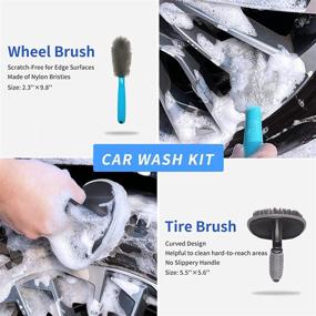 img 2 attached to 🚗 FALEYA.WZW Car Wash Cleaning Kit - Complete 13Pcs Detailing Tools for Exterior & Interior - Soft & Durable Design - Ultimate Box for All-Surfaces Washing, Drying, and Care