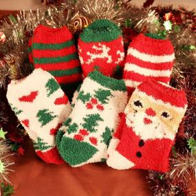 img 1 attached to Ayliss Women's Winter Holiday Fuzzy Socks - Мягкие плюшевые носки-тапочки с праздничным рождественским дизайном для максимального тепла и комфорта