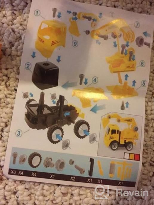 img 1 attached to Friction Powered, Award-Winning MUKIKIM Construct A Truck - Excavator: Encourages Creativity By Taking Apart And Putting Back Together - 2 Toys In 1! review by Tiffy Andreani