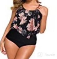 img 1 attached to Get Beach-Ready With MarinaPrime Womens Two Piece High-Waist Tankini Sets review by Breanna Homack