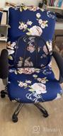 img 1 attached to Floral Office Chair Makeover: WOMACO High Back Chair Cover - Yellow Flower Print, Large review by Jeremy Marshall