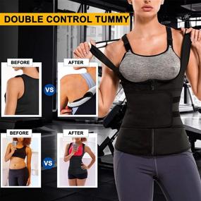 img 2 attached to Slimming Body Shaper Zipper Sauna Suit For Women - Eleady Sweat Vest Waist Trainer Corset, Ideal Workout Tank Tops