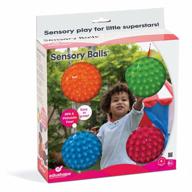 enhance your baby's gross motor skills with 4 vibrant, textured 4" edushape sensory balls for babies aged 6 months and up - trendy colors pack perfect for optimal developmental playtime логотип