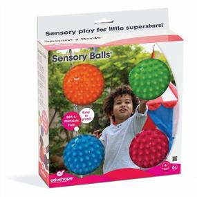 img 4 attached to Enhance Your Baby'S Gross Motor Skills With 4 Vibrant, Textured 4" Edushape Sensory Balls For Babies Aged 6 Months And Up - Trendy Colors Pack Perfect For Optimal Developmental Playtime