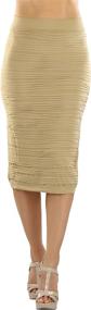 img 4 attached to ToBeInStyle Womens Ribbed Microfiber Closure Women's Clothing : Skirts