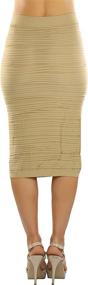 img 3 attached to ToBeInStyle Womens Ribbed Microfiber Closure Women's Clothing : Skirts