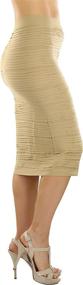 img 2 attached to ToBeInStyle Womens Ribbed Microfiber Closure Women's Clothing : Skirts