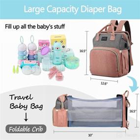 img 1 attached to 👶 Convenient and Versatile 8 in 1 Diaper Baby Bag: Changing Station, Foldable Bassinet, Mosquito Net, USB Charge Port, and more!