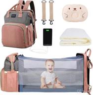 👶 convenient and versatile 8 in 1 diaper baby bag: changing station, foldable bassinet, mosquito net, usb charge port, and more! logo