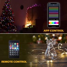 img 1 attached to 🎄 Enhance your Decor with HOMEYA Color Changing Fairy Lights: Remote & APP Control, Music Sync, Timer & more - 33ft 100 LED Christmas String Lights in 8 Colors and 10 Modes, Waterproof for Outdoor & Indoor Decorations