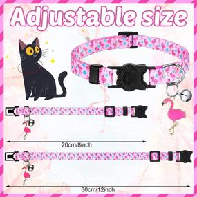 img 2 attached to 🐾 Weewooday 4-Piece Colorful Summer Cat Collar Set with Breakaway Feature, Bell, and Pendants - Adjustable, Cute Kitten Collar for Cat Safety and Style