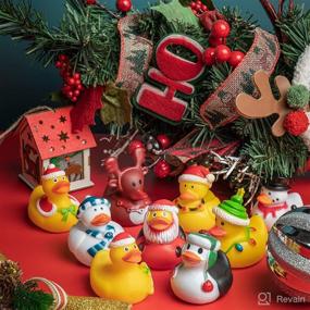 img 1 attached to 🎅 Haooryx 20Pcs Christmas Rubber Duckies Toys: Festive Novelty Ducks for Kids, Ideal for Classroom Prizes, Party Decorations, Birthday Gifts, Xmas Holiday Party Favors & Goodie Bag Fillers