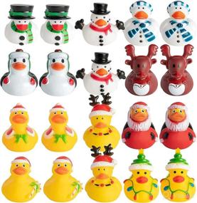 img 4 attached to 🎅 Haooryx 20Pcs Christmas Rubber Duckies Toys: Festive Novelty Ducks for Kids, Ideal for Classroom Prizes, Party Decorations, Birthday Gifts, Xmas Holiday Party Favors & Goodie Bag Fillers