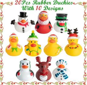 img 3 attached to 🎅 Haooryx 20Pcs Christmas Rubber Duckies Toys: Festive Novelty Ducks for Kids, Ideal for Classroom Prizes, Party Decorations, Birthday Gifts, Xmas Holiday Party Favors & Goodie Bag Fillers