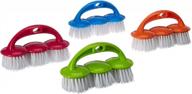 basicwise set of 4 multi color heavy duty scrub brushes, medium (qi003260.4) logo