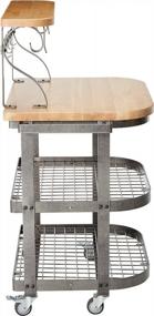 img 2 attached to Ash Butcher Block Baker'S Cart With Hammered Steel Finish By Enclume