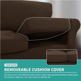 img 1 attached to Protect Your Sofa With YEMYHOM'S High Stretch Checkered Couch Cover - Anti-Slip, Durable & Perfect For Pets! (Sofa, Dark Coffee)