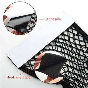 img 1 attached to 🧺 COSMOS Universal Mesh Cargo Net Wall Sticker Organizer Storage Bag for Car Trunk, Pack of 2 with Adhesive Stickers