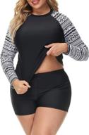 👙 hanna nikole women's tankini rash guard and geometric swimsuit set - stylish clothing for beach & pool logo