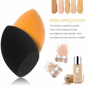 img 1 attached to 2 PCS Orange And Black Beauty Makeup Blender Sponge For Face Powder, Concealer, Cream & Foundation Applicator - Sunmore Complexion Cosmetic Tool.