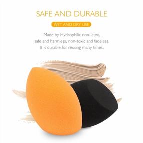 img 2 attached to 2 ШТ. Оранжевая и черная косметическая губка-блендер для пудры, консилера, крема и тонального крема - Косметический инструмент для лица Sunmore.
