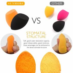 img 3 attached to 2 PCS Orange And Black Beauty Makeup Blender Sponge For Face Powder, Concealer, Cream & Foundation Applicator - Sunmore Complexion Cosmetic Tool.