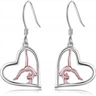 rose gold gymnast earrings: 925 silver dangle jewelry for girls who flip and tumble! logo