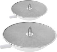 efficient frying with snowyee's 2-in-1 stainless steel grease splatter screen set - large 13" and small 10 logo