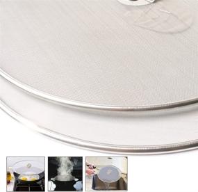 img 2 attached to Efficient Frying With Snowyee'S 2-In-1 Stainless Steel Grease Splatter Screen Set - Large 13" And Small 10
