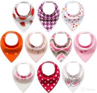 👶 8/10 pack baby bandana drool bibs - soft, absorbent cotton bibs for boys, girls, and unisex babies логотип