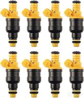 🔥 dasbecan fuel injector set of 8 compatible with ford bronco crown victoria e150 e250 e350 excursion expedition f150 f250 f350 mustang thunderbird lincoln town car 1986-2005 - replaces# 0280150943 логотип