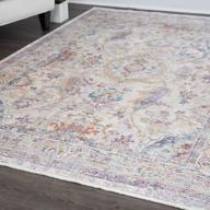 nicole miller artisan acadia runner area rug by home dynamix - border ivory/gray, size 26"x94 logo