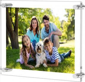 img 4 attached to NIUBEE 8.5X11 Clear Acrylic Wall Mount Floating Picture Frame For A4 Letter Size Documents, Certificates, Signs And Photos - Double Panel Design (Full Frame Measures 9.4X13.4 Inches)
