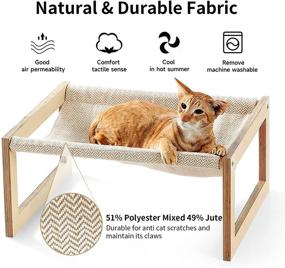 img 1 attached to 🐱 FUKUMARU Cat Bed: Elevated Swing Chair for Indoor Cats - Perfect Pet Hammock for Cats and Small Dogs Up to 40 lb