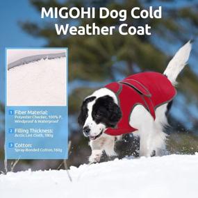 img 3 attached to Waterproof Reflective Winter Dog Jacket With Reversible Stormguard, Windproof Coat For Cold Weather, Warm Coat Vest For Small, Medium, Large Dogs - Red (Size S) By MIGOHI