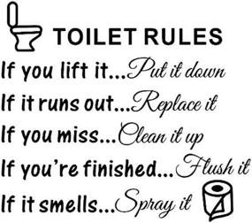 img 4 attached to DIY Removable Toilet Rules Wall Quotes Stickers - Bestjybt Washroom Bathroom Decals WC Sign Vinyl Art Decor For Kids Living Room Home Decorations