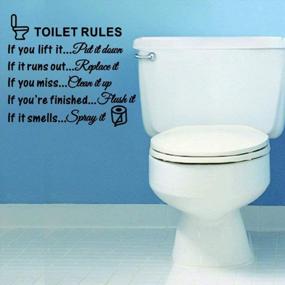 img 2 attached to DIY Removable Toilet Rules Wall Quotes Stickers - Bestjybt Washroom Bathroom Decals WC Sign Vinyl Art Decor For Kids Living Room Home Decorations