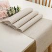 modern farmhouse beige table runner - 12"×108" non-slip & heat resistant, easy to clean for family dinners, office & kitchen tables, perfect for thanksgiving & christmas parties - dolopl logo
