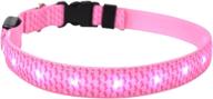 🐶 yellow dog design easy-snap collar, petite pink ribbons, extra small 8-12 inches logo