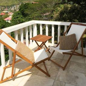 img 3 attached to Relax In Style: Beach Sling Chair Set With Adjustable Frame And Solid Wood Construction